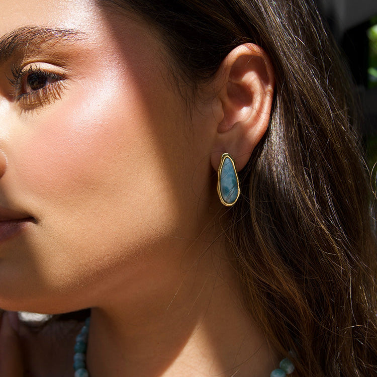 Aretes Gota de Larimar