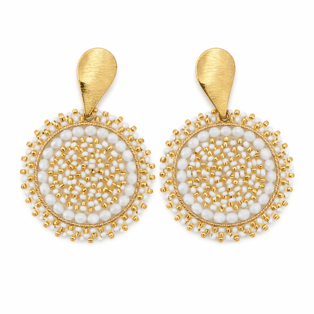 White Radiance Colombian Earrings