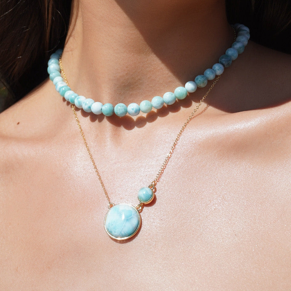 Collar Larimar Doble
