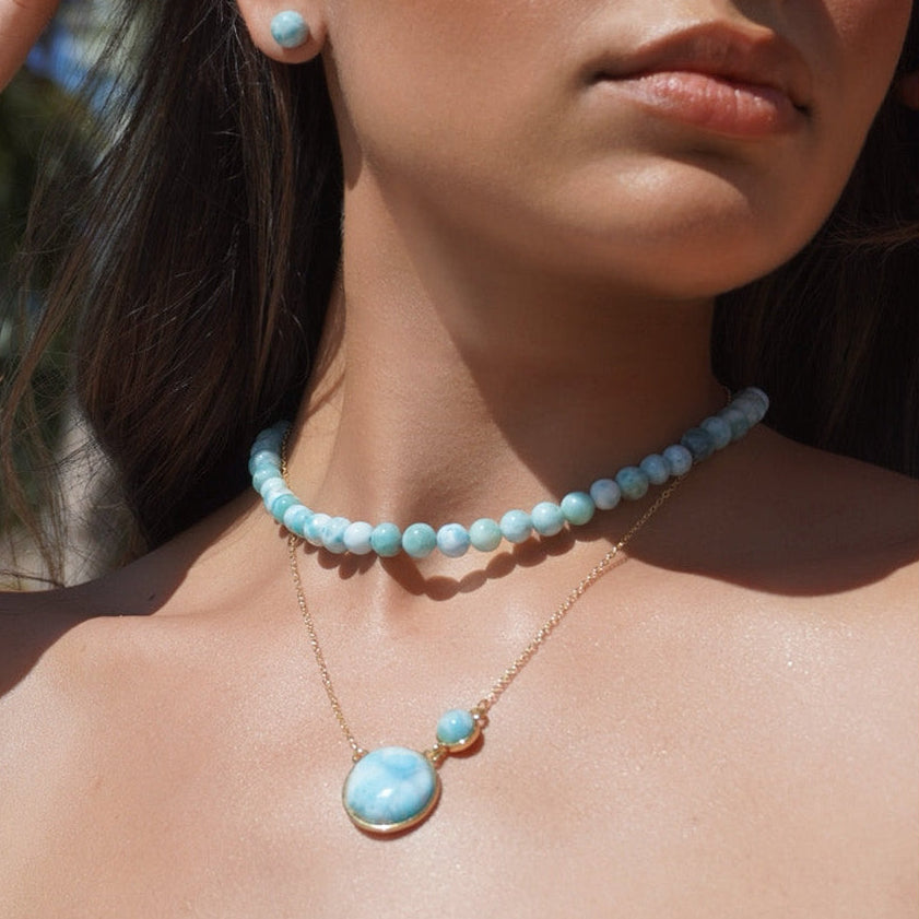 Collar Larimar Doble