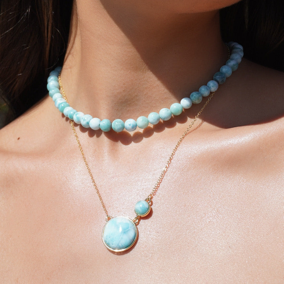 Collar de Cuentas de Larimar
