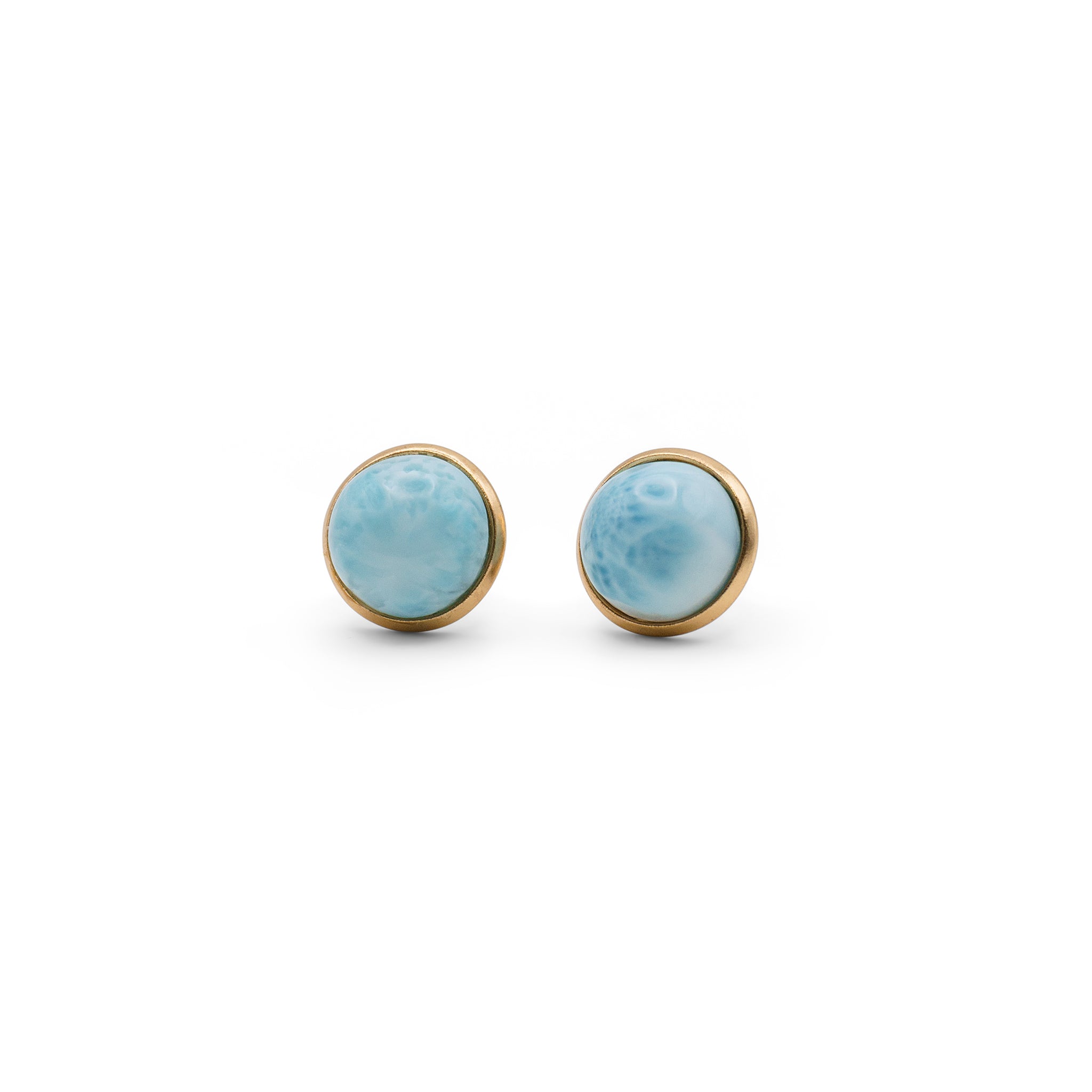 Aretes Botón de Larimar