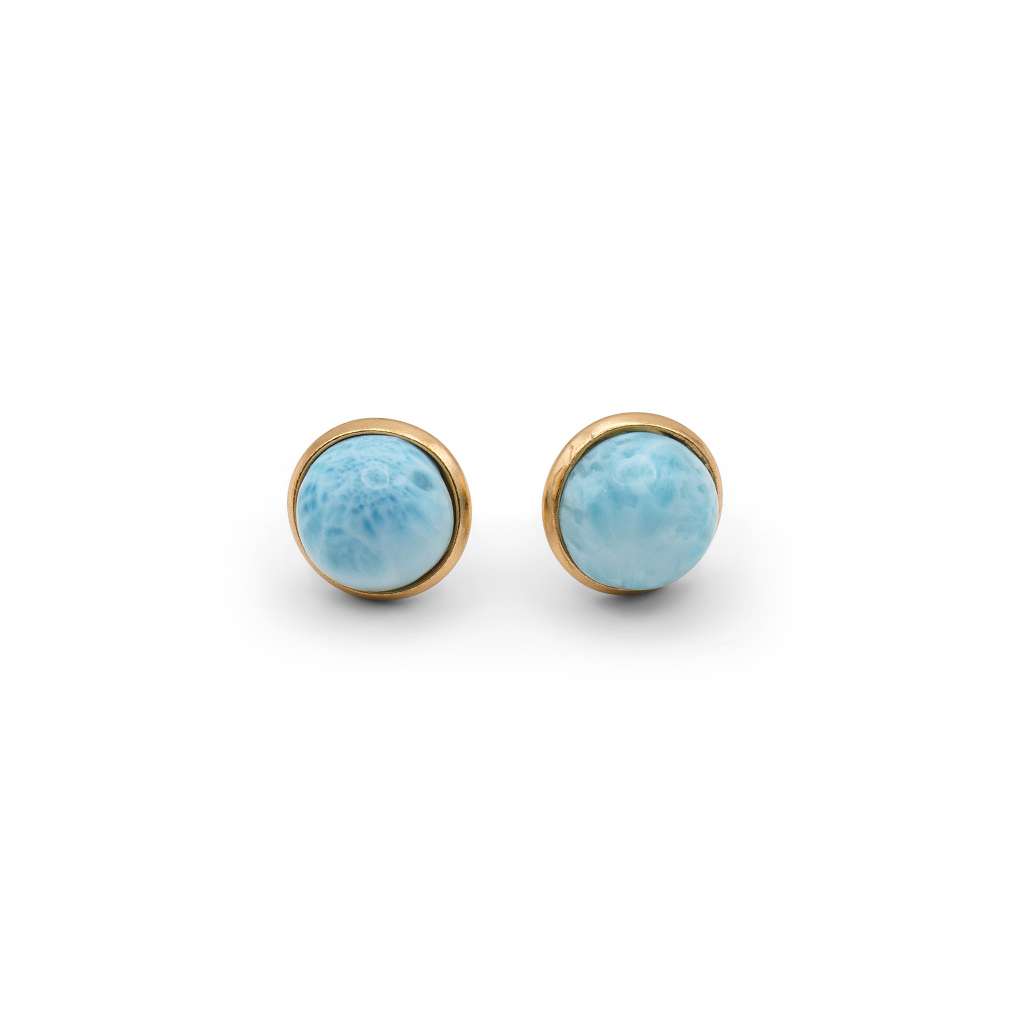 Aretes Botón de Larimar